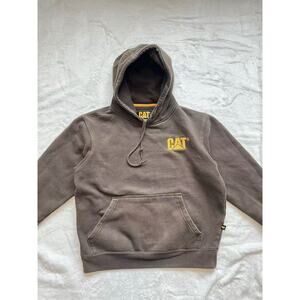 Caterpillar Hoodie Mens Small Black Sweatshirt CAT Construction Worker Sweater